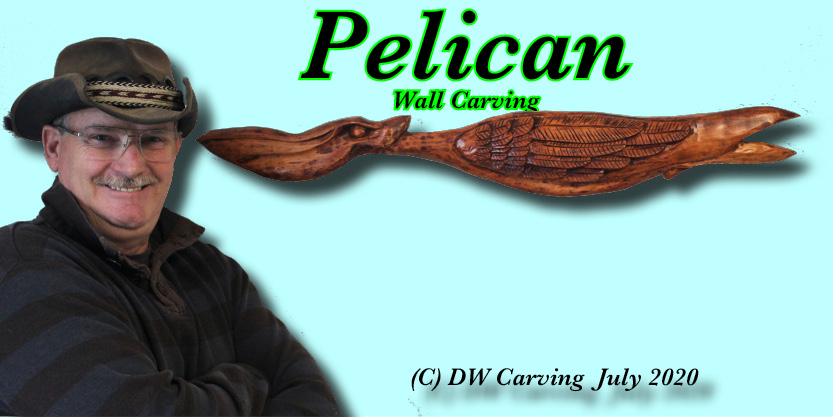 Pelican Wall Carving, bird carving, wildlife carving, sculpture